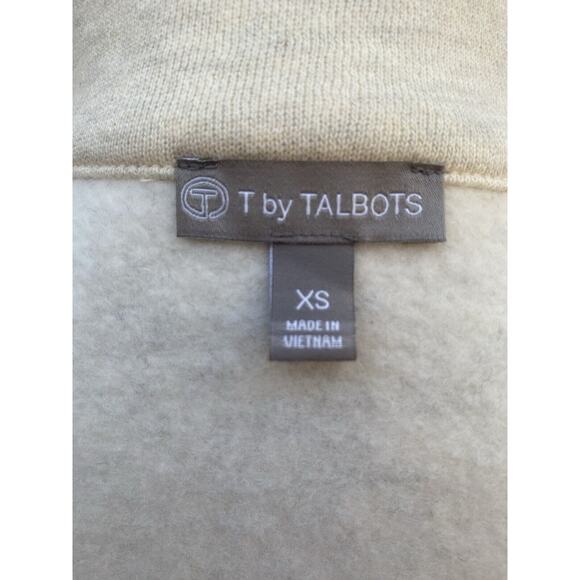 T By Talbots Vest Full Zip Mock Neck Fleece Lined Women's Size XS Ivory Cream - Picture 11 of 16